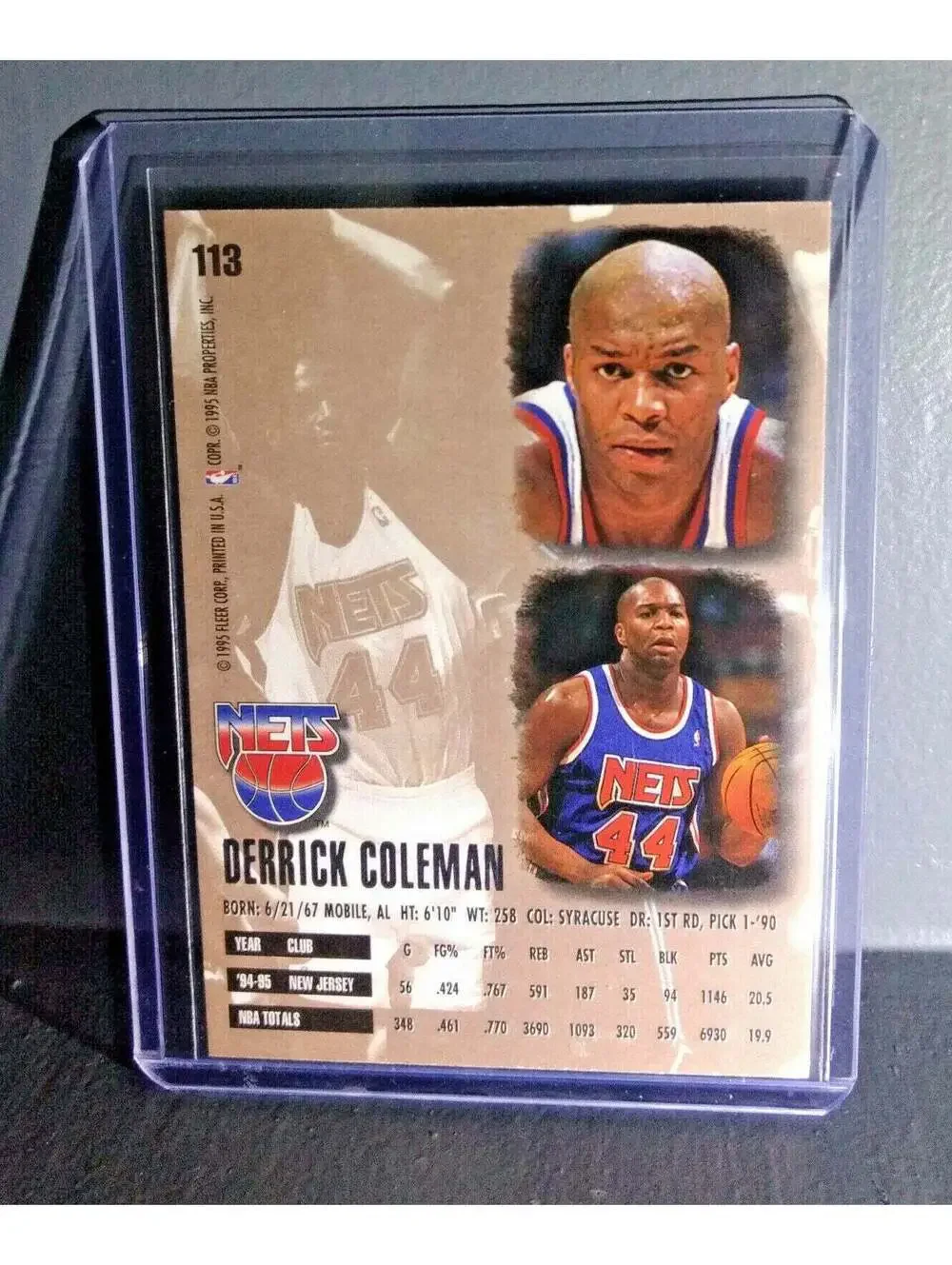 1995-96 Derrick Coleman Fleer Ultra #113 Basketball Card